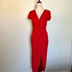 Rolla Coaster Red High-Low V-Neck Dress Size: S